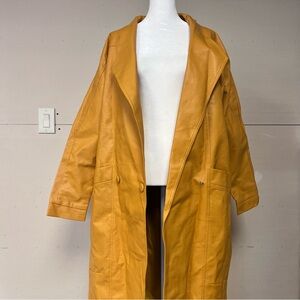 Nasty Gal faux leather mustard trench coat